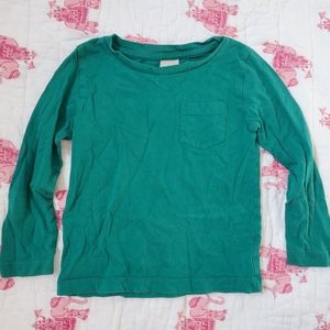 Crewcuts green, long-sleeve pocket tee